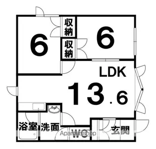春日ハイツD【1階】の間取り